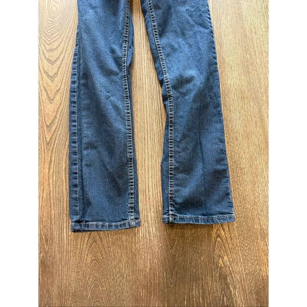 Levi's Youth Boys Straight Jeans Mid Rise Denim Cotton Blend Dark Wash Blue 14